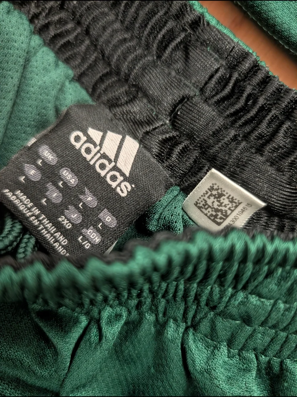 adidas Men’s Dark Green Athletic Shorts with Black & White 3-Stripes